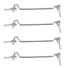 Aopin 3“ Hook and Eye Latch Zinc Plated Steel, Window Hook Latch, Easy Lock for Sliding Barn Door, Wood Gates, Window Screen Gate, Door Latch with Mounting Screws, Suitable for Door, Window 4 Pack