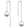 Iszie 925 Sterling Silver Half Cubic Zirconia Crystal Circle Threader