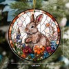 Easter Bunny Acrylic Suncatcher Ornaments for Spring Tree Hanging, Happy
