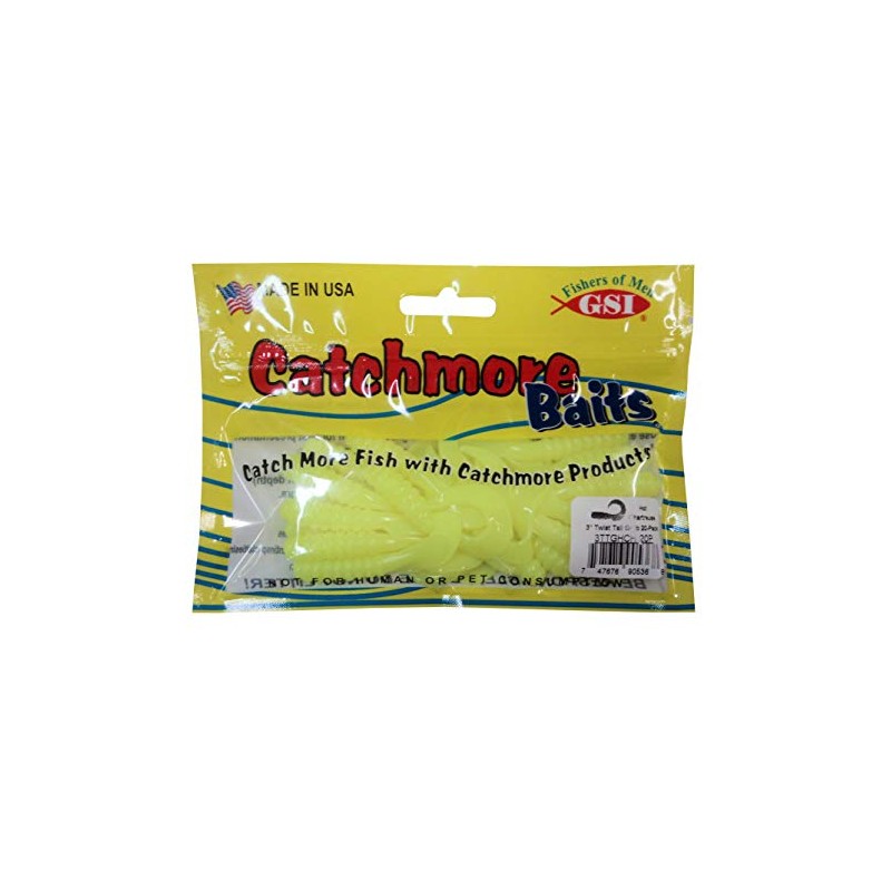 Twist Tail Grubs; Plastic Worms; 20 Pack; Hot Chartreuse (Opaque),