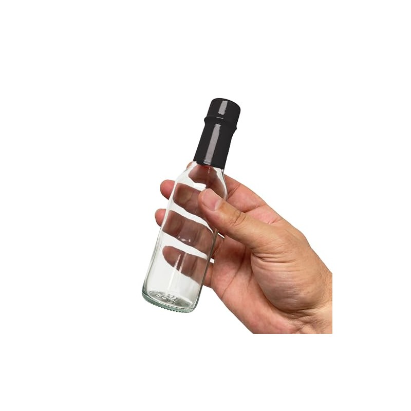nicebottles Hot Sauce Bottles with Black Caps & Shrink Bands,