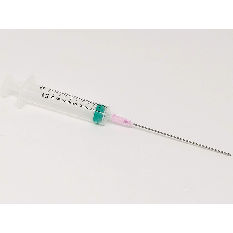 Plastic 10ml Syringe and 4" Blunt Stainless Steel Needles (4)