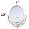 JERDON LED Lighted Tabletop Nickel Finish Makeup Mirror – 10X-1X