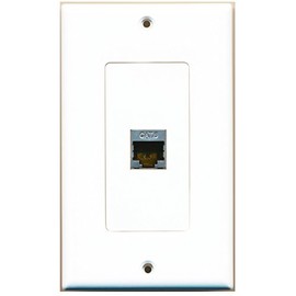 RiteAV - 1 Cat6 Shielded Ethernet Port Decorative Wall Plate White