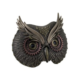 Metallic Bronze Steampunk Owl Head Wall Mask