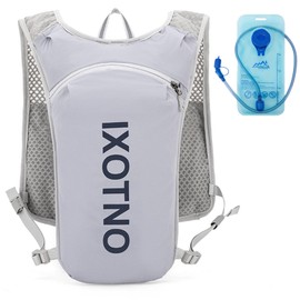 Krtopo Adjustable Running Vest for Women Men with 1.5L Water Bladder - Lightweight Breathable Reflective Running Hydration Vest Insulated Pack with Water Bottles Phone Holder Backpack for Hiking Trail