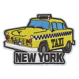 New York Taxi Die Cut Patch Travel City Cab Embroidered Iron On