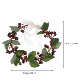 minkissy Christmas Flower Headband Adjustable Red Berry Hair Wreath Garland Summer Beach Floral Headpiece Elastic Hair Band for Xmas Wedding Party Decoration Color, M