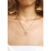 INFUSEU Initial Q Pendant, Rose Gold Letter Double Heart Necklace
