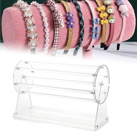 Dickly Hair Claw Clip Organizer Hairband Holder Jewelry Holder Acrylic with Tray Headband Rack