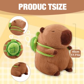 Xiujuers Capybara Cuddly Toy, 45 cm Water Pig Cuddly Toy, Capybara Plush Toy, Water Pig Plush Toy, Capybara Plushie Dolls, Capybara Plush Toy, Large Birthday Gift for Children (45 cm)