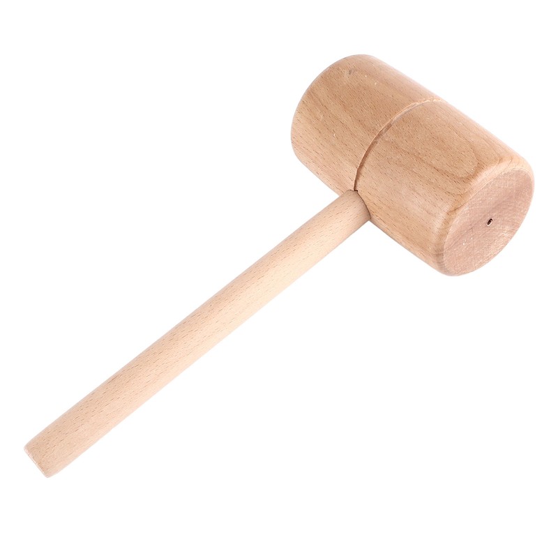 Wooden Mallet Round Head Lightweight Solid Beech Wood Hammer for