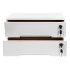 DUTTIETY Wooden Desktop Storage Box with Lockable Drawers, Double Drawer