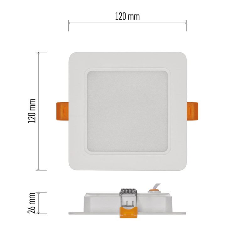 EMOS LED Panel 9W Square 900lm Ceiling Light Recessed Ceiling