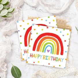 Glowjoy 40 Stück Servietten Regenbogen, Servietten Geburtstag, Regenbogen Deko Kindergeburtstag, Happy birthday serviettes kindergeburtstag für Junge Mädchen Geburtstag Party Deko, 33 x 33 cm