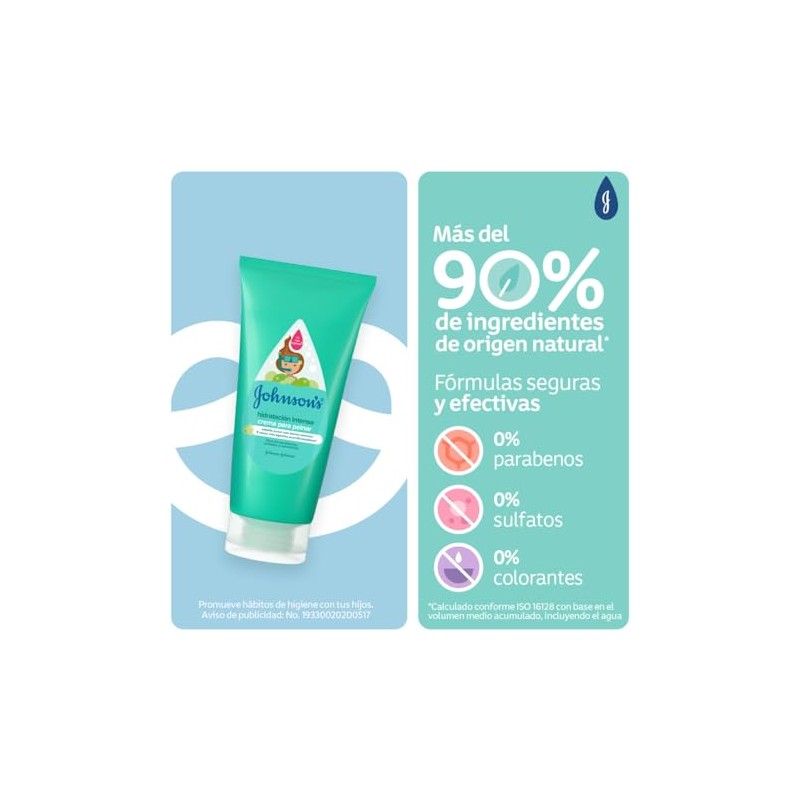 JOHNSONS Crema para Peinar Hidratación Intensa Infantil 200 ml