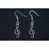 Miniblings Earrings Silver Treble Clef Piano Music Smock