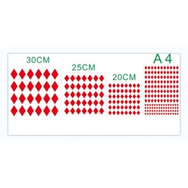 4PCS Harlequin Stencils 4 Sizes Square Diamond Shape Templates Reusable Diamond Harlequin Stencil for Painting on Wood Wall Decor