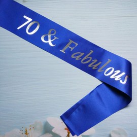70th Birthday Decorations, 70 and Fabulous Birthday Sash, 70th Birthday Party Supplies for Women and Men
