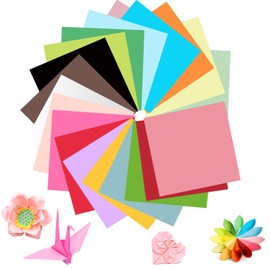 Origami Paper 20 x 20, 200 Sheets Double-Sided Folding Paper Craft Paper, 70 g/m² Square Colourful Paper for Children Adults DIY Craft Projects Art, 20 Colours