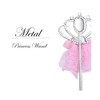 Lovelyshop Pink Diamond Metal Princess Wand with Bowknot for Kids