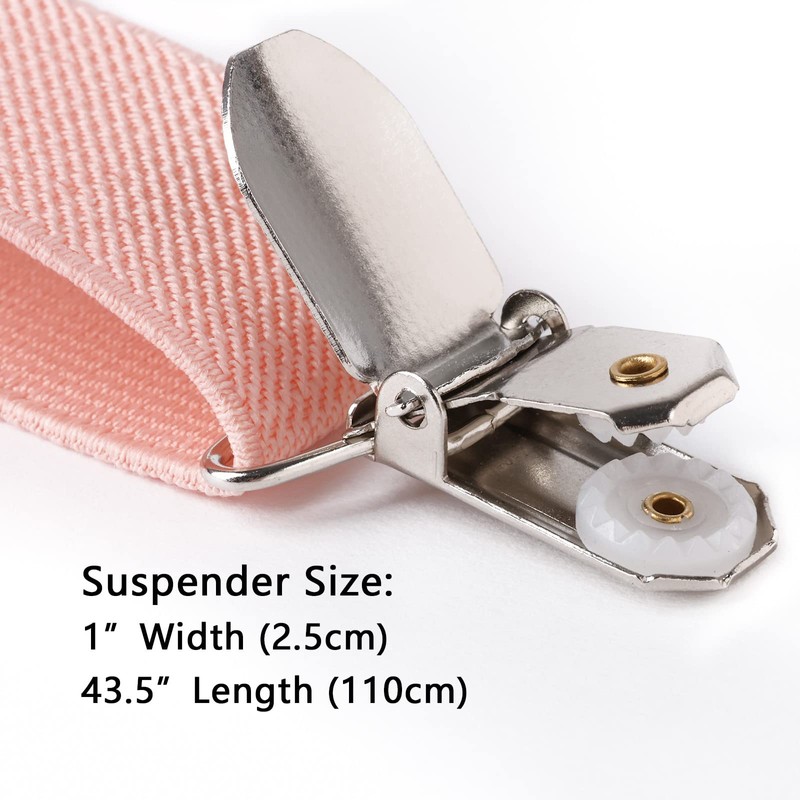 Alizeal Solid Skinny Braces X Shape for Men with 4