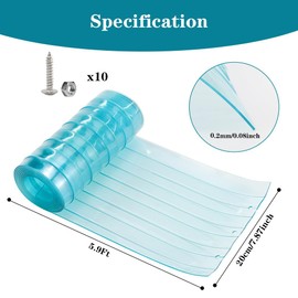 7.9 in x 5.9 ft Dog Door Replacement Flaps, Safe Plastic Vinyl Strip for DIY Doghouse Entry Door or Cat Door, Petsafe Dog Door Replacement Flaps, Easy to Cut & Install