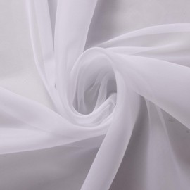 118” Wide White Voile Fabric Material for Drapes (5 Meter precut)