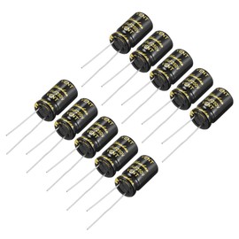 sourcing map Aluminum Radial Electrolytic Capacitor with 15uF 250V 105 Celsius Life 2000H 10 x 17 mm Black 10pcs