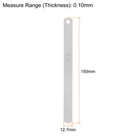 sourcing map 5pcs Mn Steel Feeler Gauge 0.1mm Thickness 150mm Length Metric Filler Thickness Gage Gap Measuring Tool Single Blade