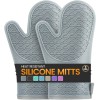 HESEE Silicone Oven Mitts, Heat Resistant 2PCS Mitts with Soft