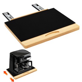 MinBoo Bamboo Appliance Slider,Sliding Tray for Coffee Maker, Kitchen Countertop Appliance Rolling Tray,Slides Easily from Under The Cabinet,Wide - Large (16" Wx13 D)