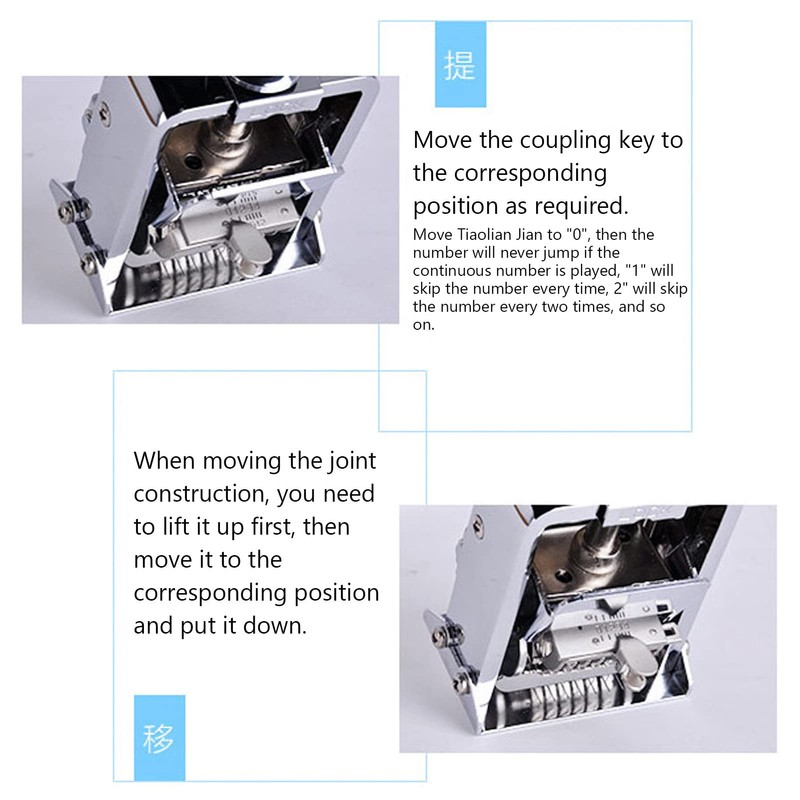 HEEPDD Portable 6 Digit Automatic Self Inking Numbering Stamp for