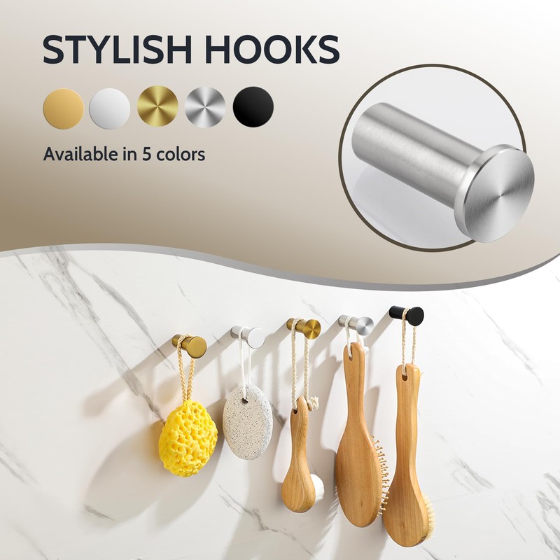 SAYAYO Coat Hooks Towel Hooks Wall Mounted, 4 Packs Wall