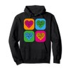 Heart Shape Love Colorful Hearts Pop Art Heart Pullover Hoodie