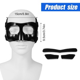 Nose Protection for Broken Nose, 15 x 9.5 cm, Adjustable Face Protection with Pads, Face Protection, Sports Training Face Mask, Nose Protection for Adults, Teenagers, Basketball (Black)