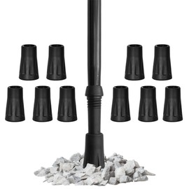 10 Pcs Rubber Stick Trekking Toe 12mm with Metal Ring Accessories for Hiking Aluminum 10pcs