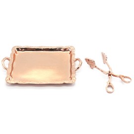 Miniatures 1:6 Serving Platter Dollhouse Tableware Sugar Tongs Plate Tableware 1:6