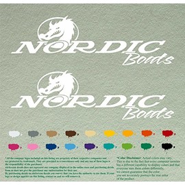 Pair of Nordic Boats Compatible Replacement Decals Vinyl Stickers Boat Outboard Motor Set of 2 (White 010, 12")
