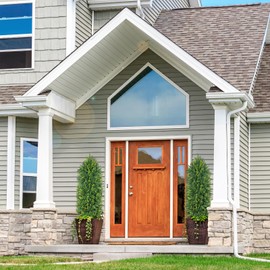 4ft Artificial Cedar Topiary Trees, Realistic Faux Cedar Pines for Outdoor Front Porch Décor - Pre Potted Cypress Shrubs UV Rated Fake Plants for Indoor and Outdoor Use