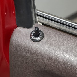 Voodonala for F150 Door Lifting Bolt Lock Pin Pins Ring Cover Trim for Ford F150 2015 up (Carbon Fiber Grain)