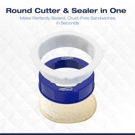 Uncrustable Sandwich Cutters for Kids Lunch, Sandwich Cutter And Sealer To Make Crustless PBJ, Decruster Sandwich Maker for Kids Boys Girls Lunch Accessories, Dishwasher Safe, Round
