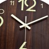 11.81in Luminous Wall Clock Wooden Round Decorative Clocks for Kitchen