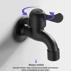 Wall Mounted Stainless Steel Outdoor Water Tap Garden Faucet for Hose Pool Washing Machine Bathroom Exterior(Mop Sink Faucet)