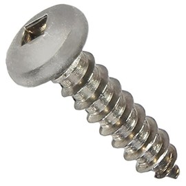 #10 x 3/4" Pan Head Sheet Metal Screws, Full Thread, Square Drive, Stainless Steel 18-8, Bright Finish, Self-Tapping, Quantity 100 Pieces by Fastenere