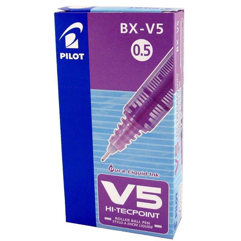 Pilot 100101208 - V5 Violet Hi Tec Liquid Rollerball 0.5mm