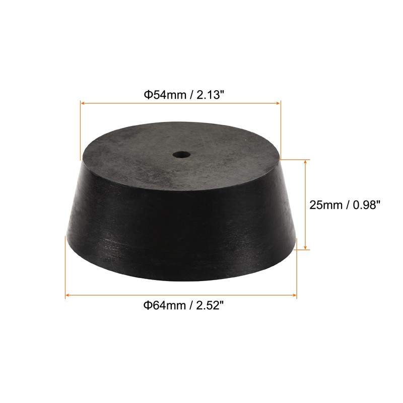 sourcing map Rubber Tapered Plug 54mm to 64mm with Hole