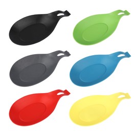 6 pcs Silicone Spoon Holders,Heat Resistant Spoon Rests Kitchen Utensils Holder for Stove Spoon Holder,Tongs,Ladles