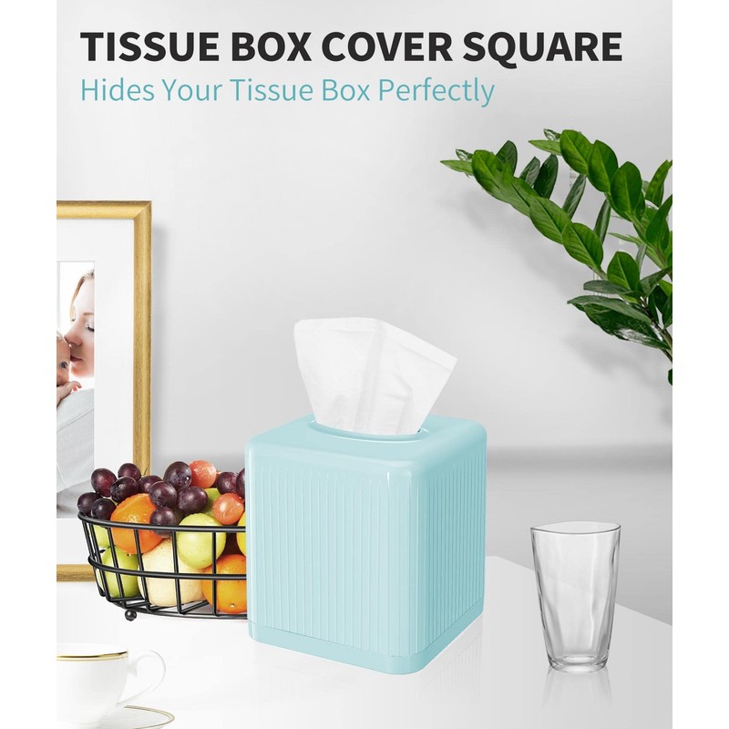 Livelab Tissue Box Cover and Holder - Square Plastic Decorative