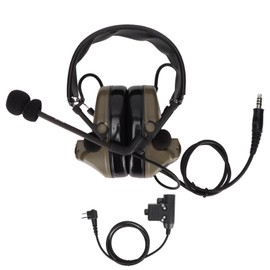 Military Headset 7.1mm Plug Hearing Protection Earmuffs with U94 PPT for Motorola GP88 GP‑300 GP3688 DEP450 EP450Military Green